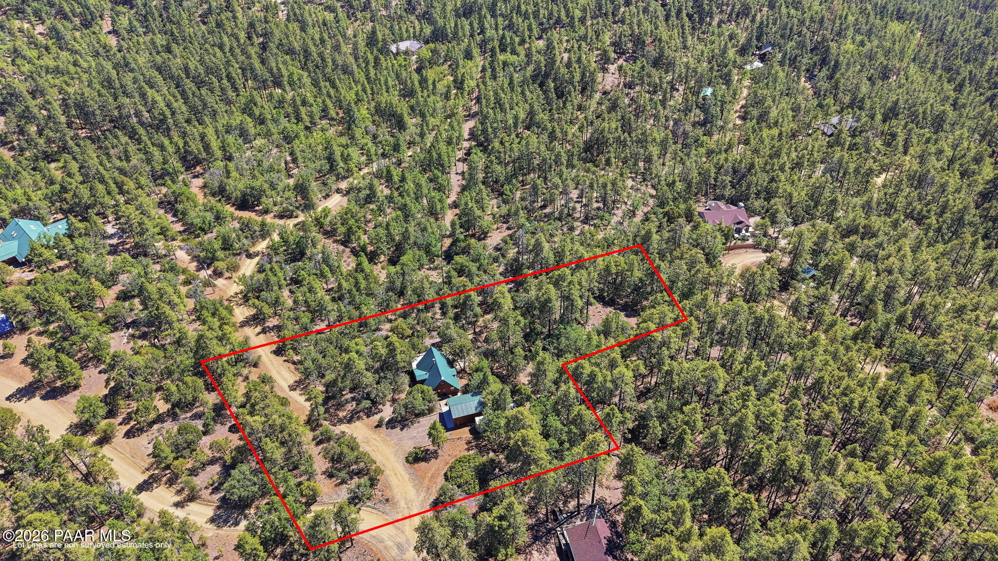 4690 South Minnie Mine Road Prescott, AZ 86303 - Photo 43 of 49 45-Birds Eye 2 Lot Lines
