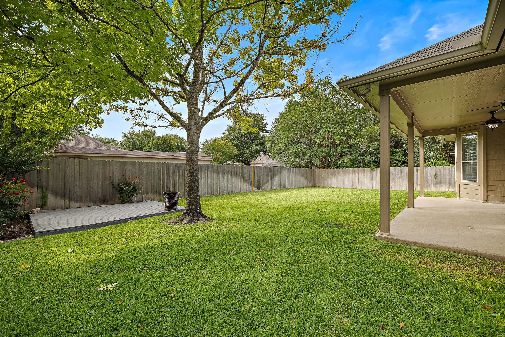 1115 Canyon Maple Road Pflugerville, TX 78660 - Photo 30 of 34 Backyard with a floating deck space