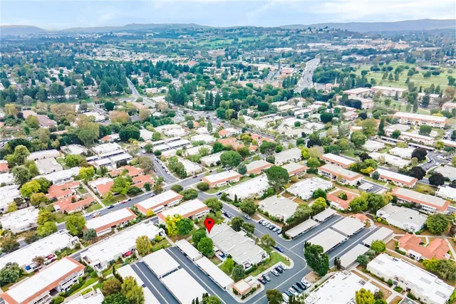 a view of a park with plants and trees