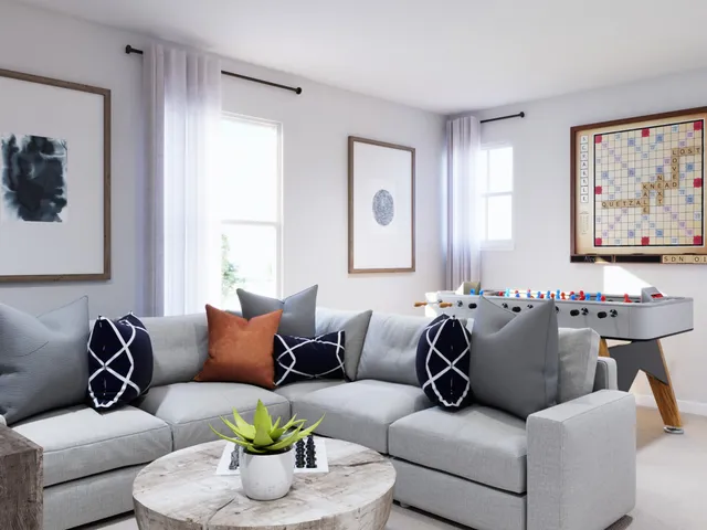 an aerial view of a swimming pool