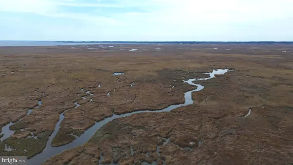 a view of a lake with beach and mountain