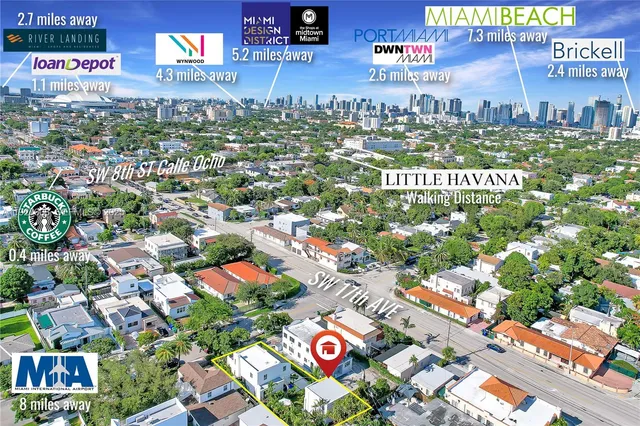 a front view of a building