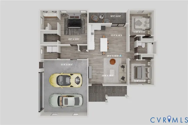 a view of a kitchen with stainless steel appliances granite countertop a refrigerator and a stove