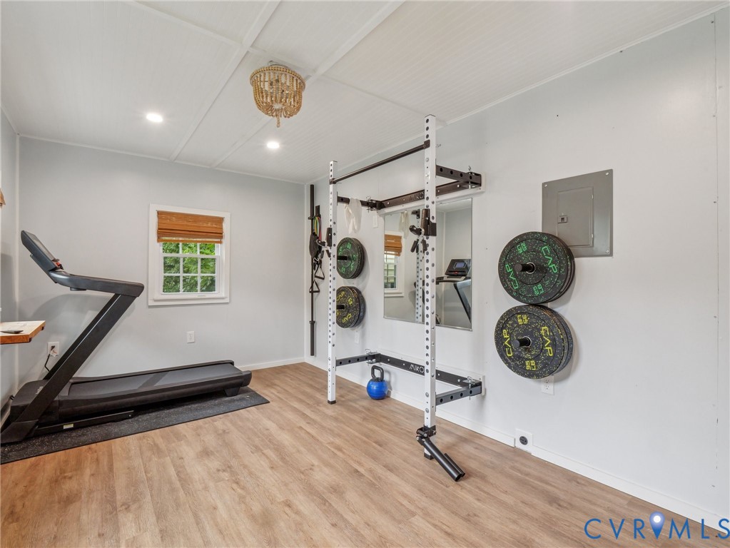 2568 Crewsville Road Bumpass, VA 23024 - Photo 28 of 30 a view of a room with gym equipment
