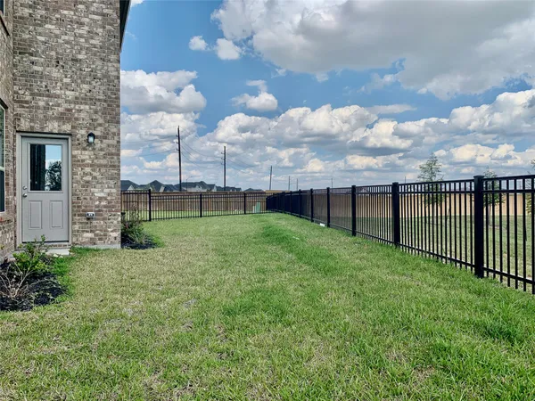 a view of a yard with a large trees