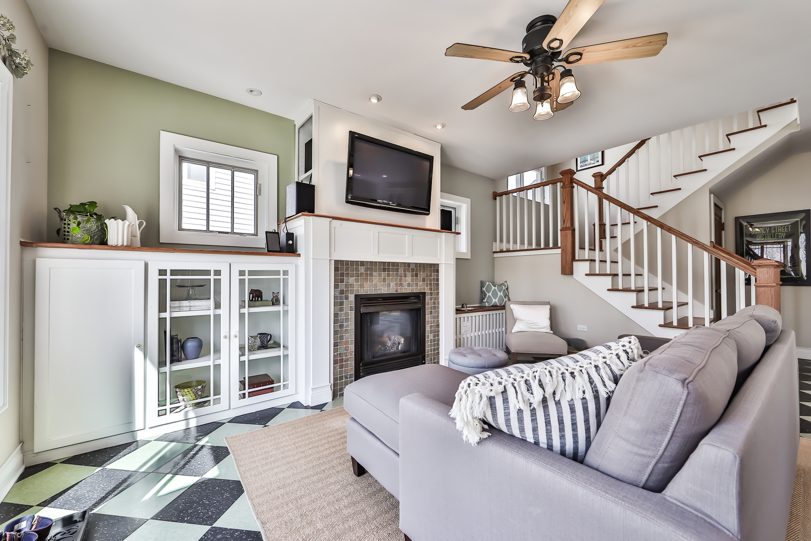 117 Southcote Road Riverside, IL 60546 - Photo 10 of 39 a living room with furniture fireplace and flat screen tv
