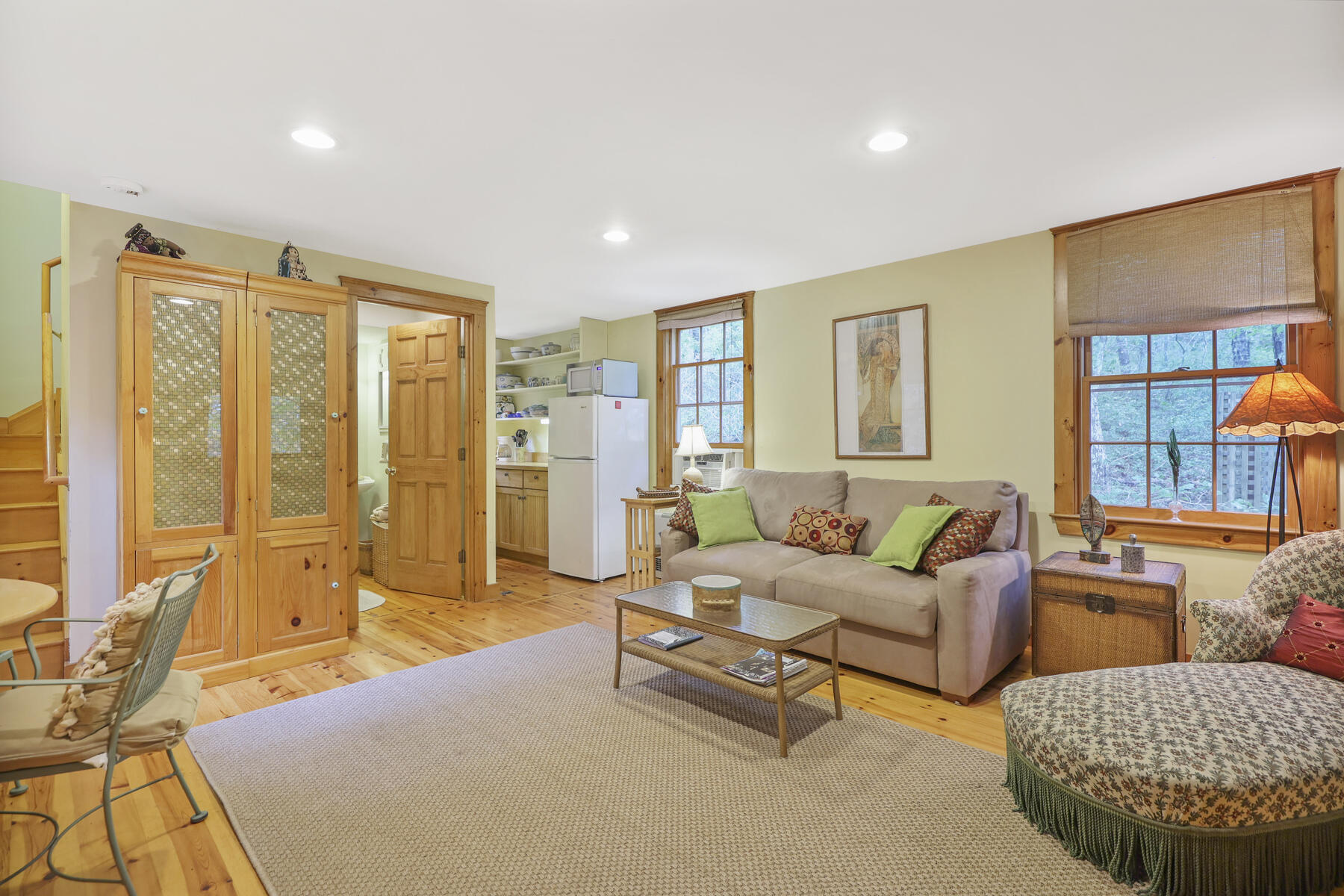 20 Pine Valley Road Wellfleet, MA 02667 - Photo 31 of 52 a bedroom with furniture and large windows