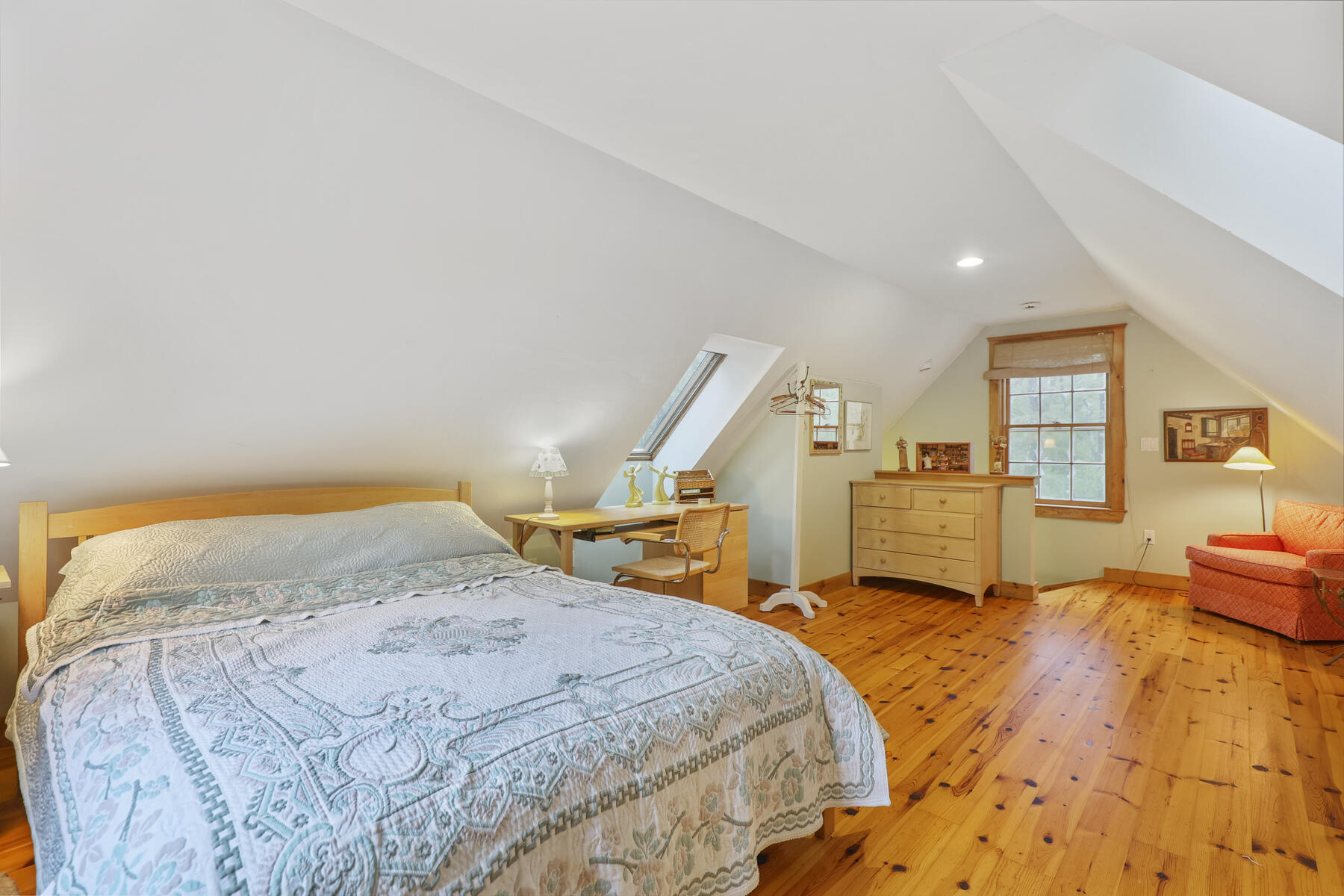 20 Pine Valley Road Wellfleet, MA 02667 - Photo 37 of 52 a bedroom with a bed and wooden floor