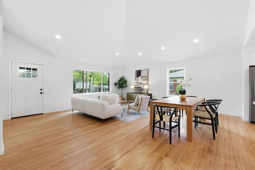 6811 Patrick Drive Dallas, TX 75214 - Photo 10 of 40 Dining space featuring recessed lighting, healthy amount of natural light, and light wood-style floors