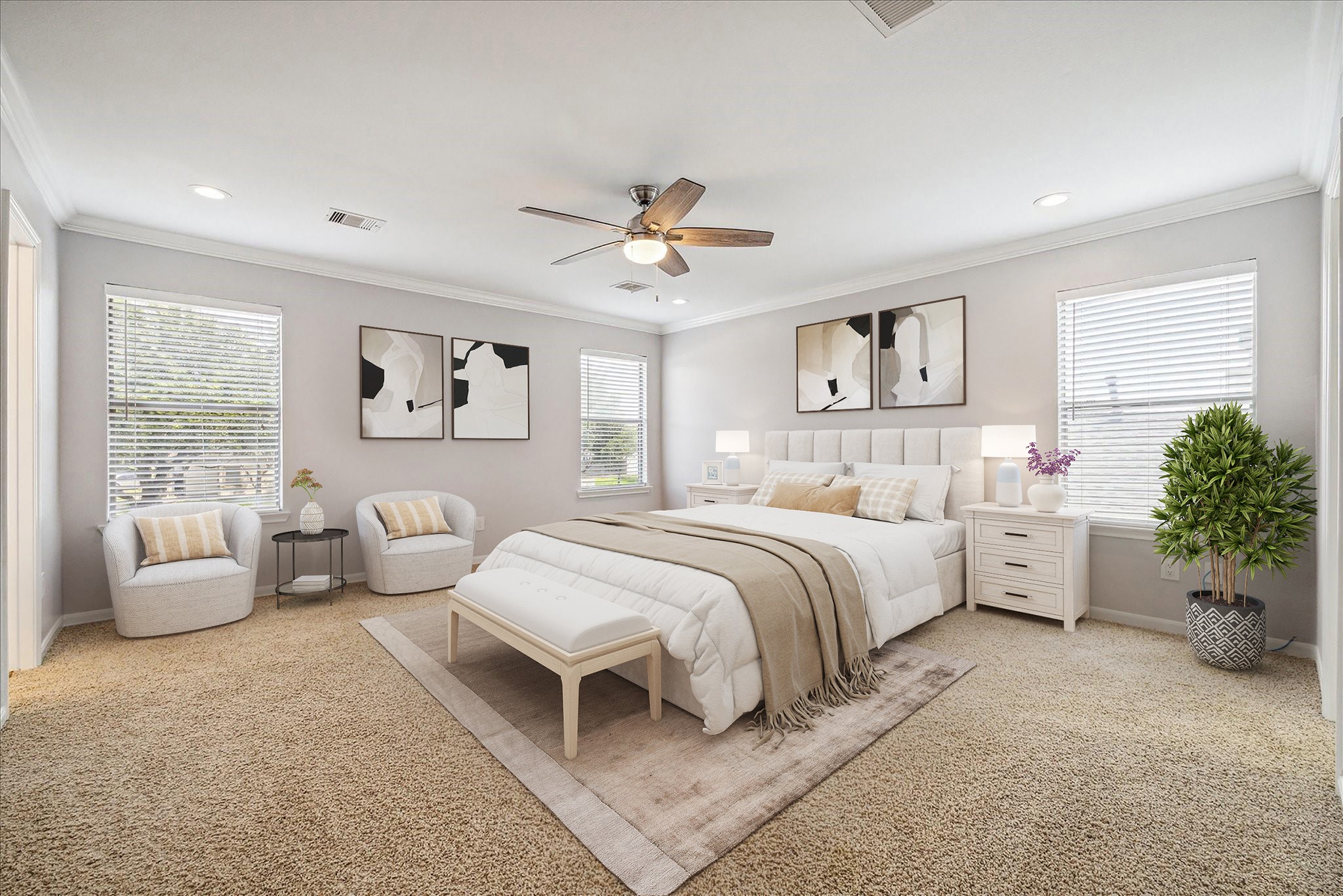 2950 Valiant Scene Court Houston, TX 77038 - Photo 10 of 21 a spacious bedroom with a bed and a couch