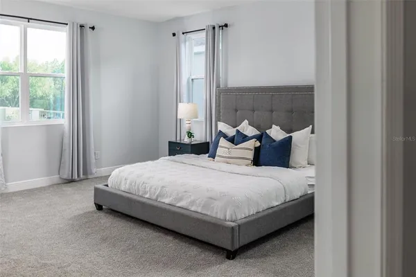 a view of backyard with green space