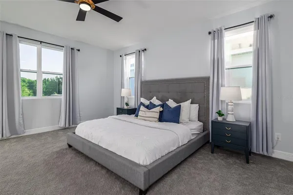 a view of a golf course with a garden