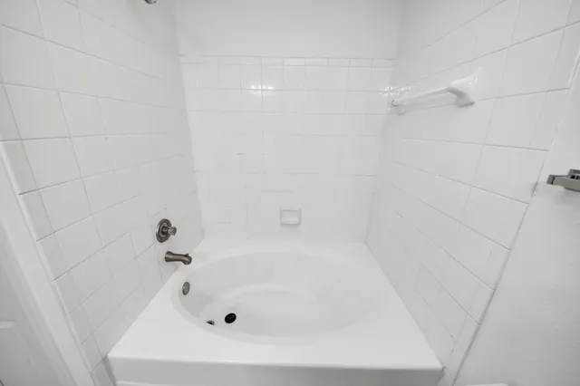 a bathroom with a tub