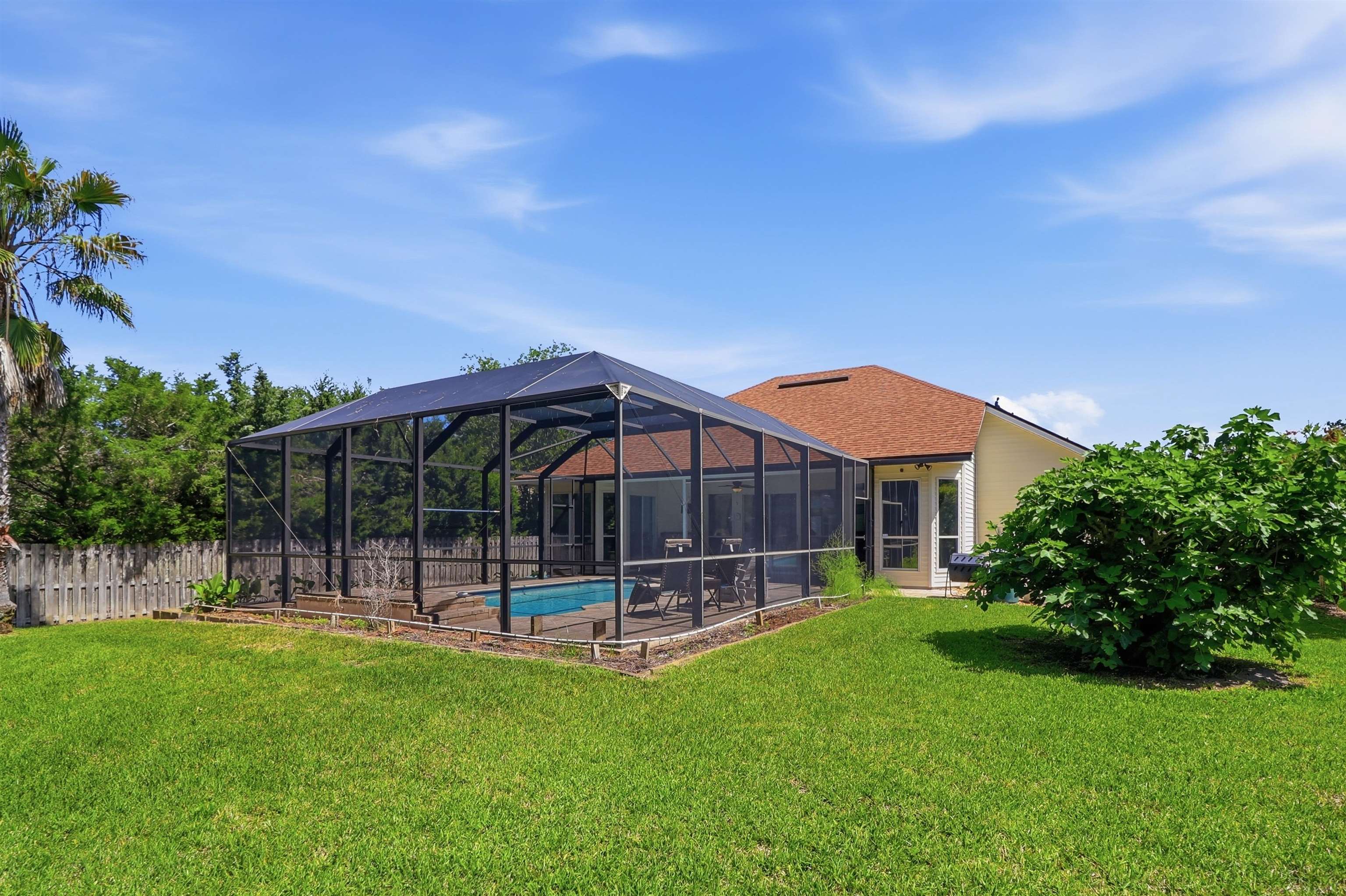 273 Whisper Ridge Drive St. Augustine, FL 32092 - Photo 39 of 44 Partially fenced in back yard featuring screened in heated pool and patio area