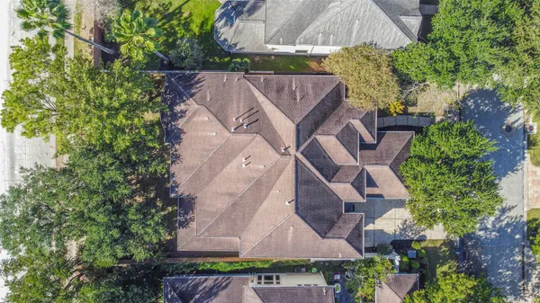 an aerial view of a house