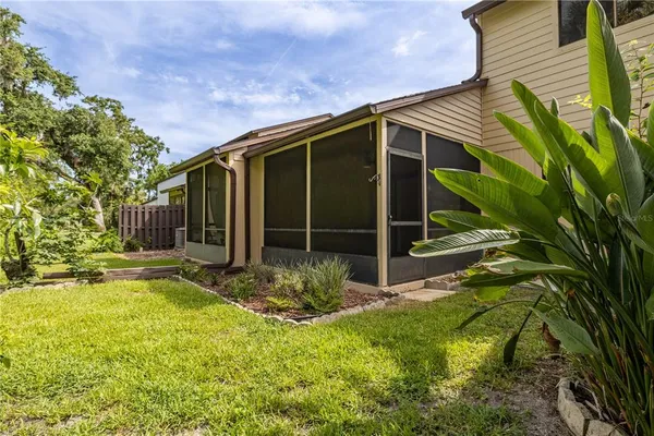 a view of a backyard