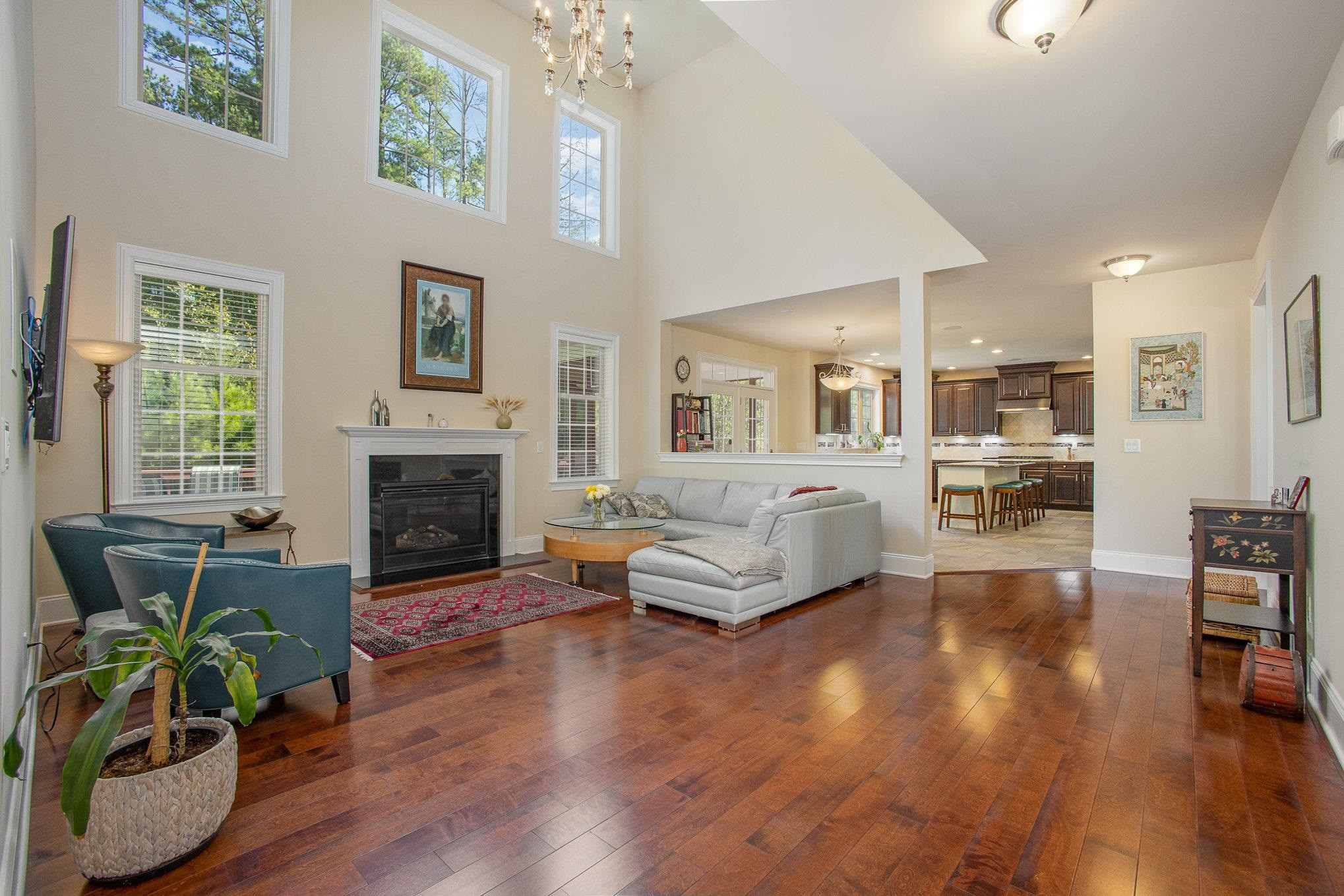 610 Swift Creek Crossing Durham, NC 27713 - Photo 15 of 48 a living room with furniture and a fireplace