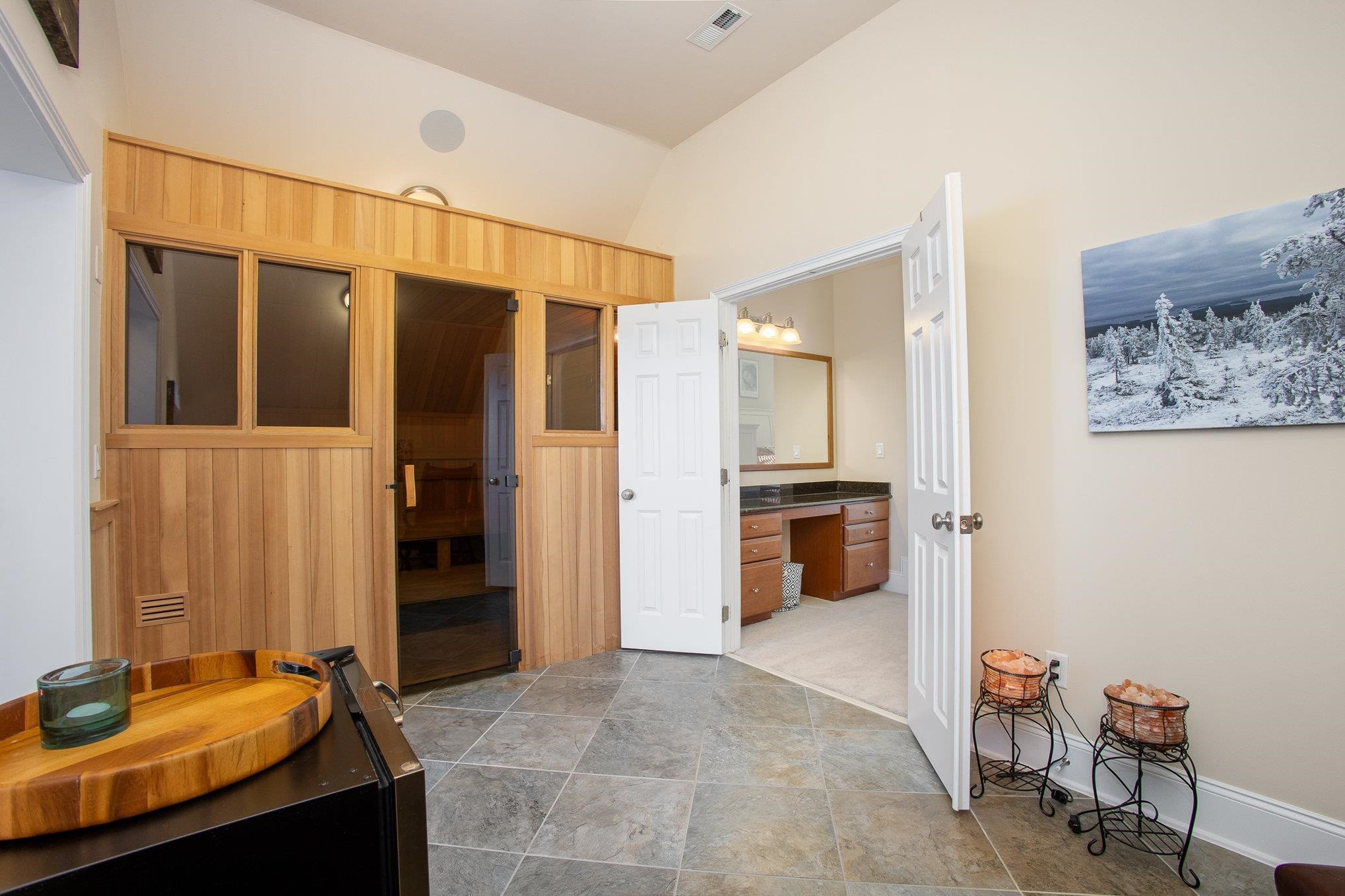 610 Swift Creek Crossing Durham, NC 27713 - Photo 30 of 48 a bathroom with a sink and a mirror