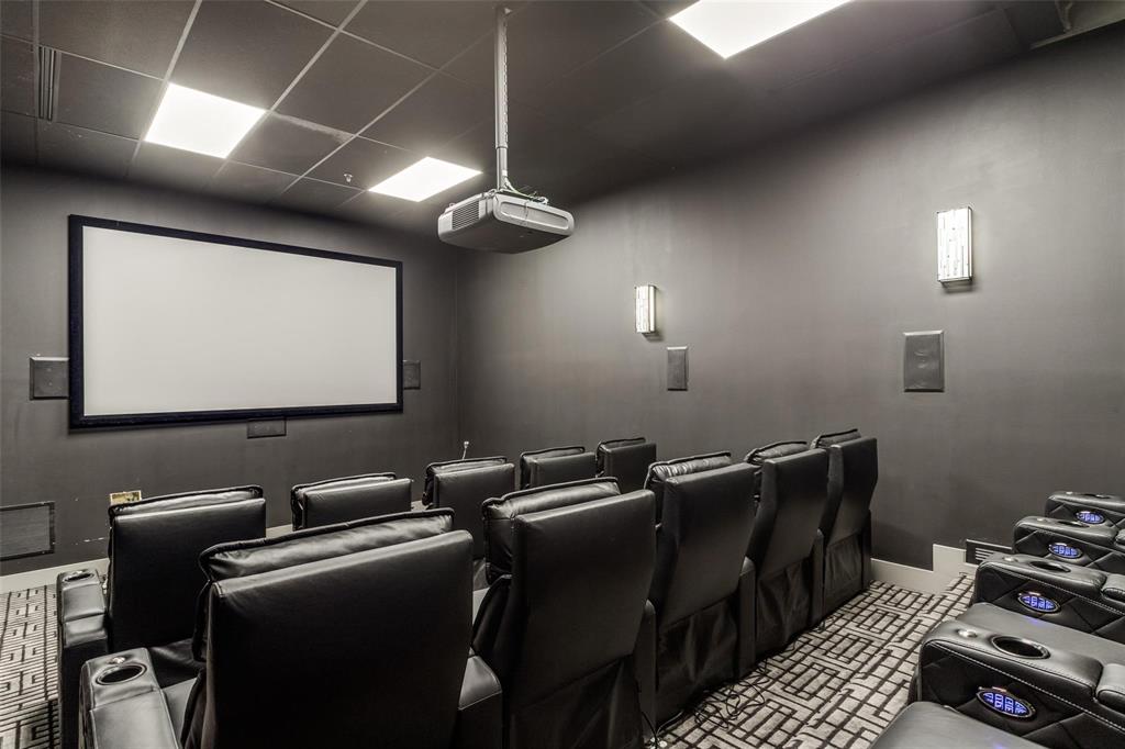 1505 Elm Street, Unit 1504 Dallas, TX 75201 - Photo 27 of 33 Home theater with a drop ceiling and carpet floors