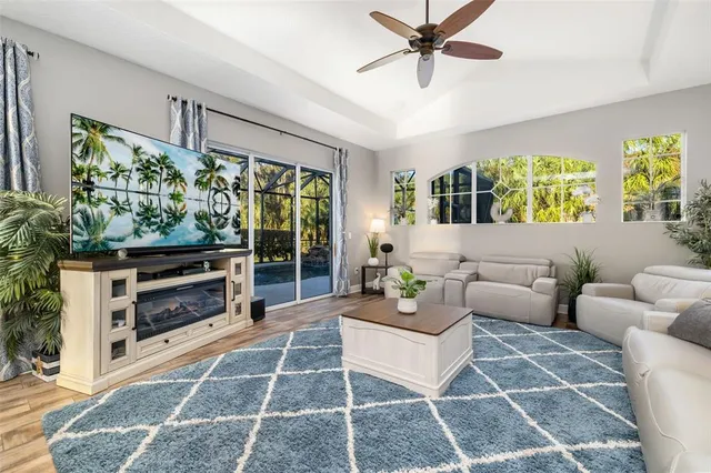 a workspace with furniture and a window