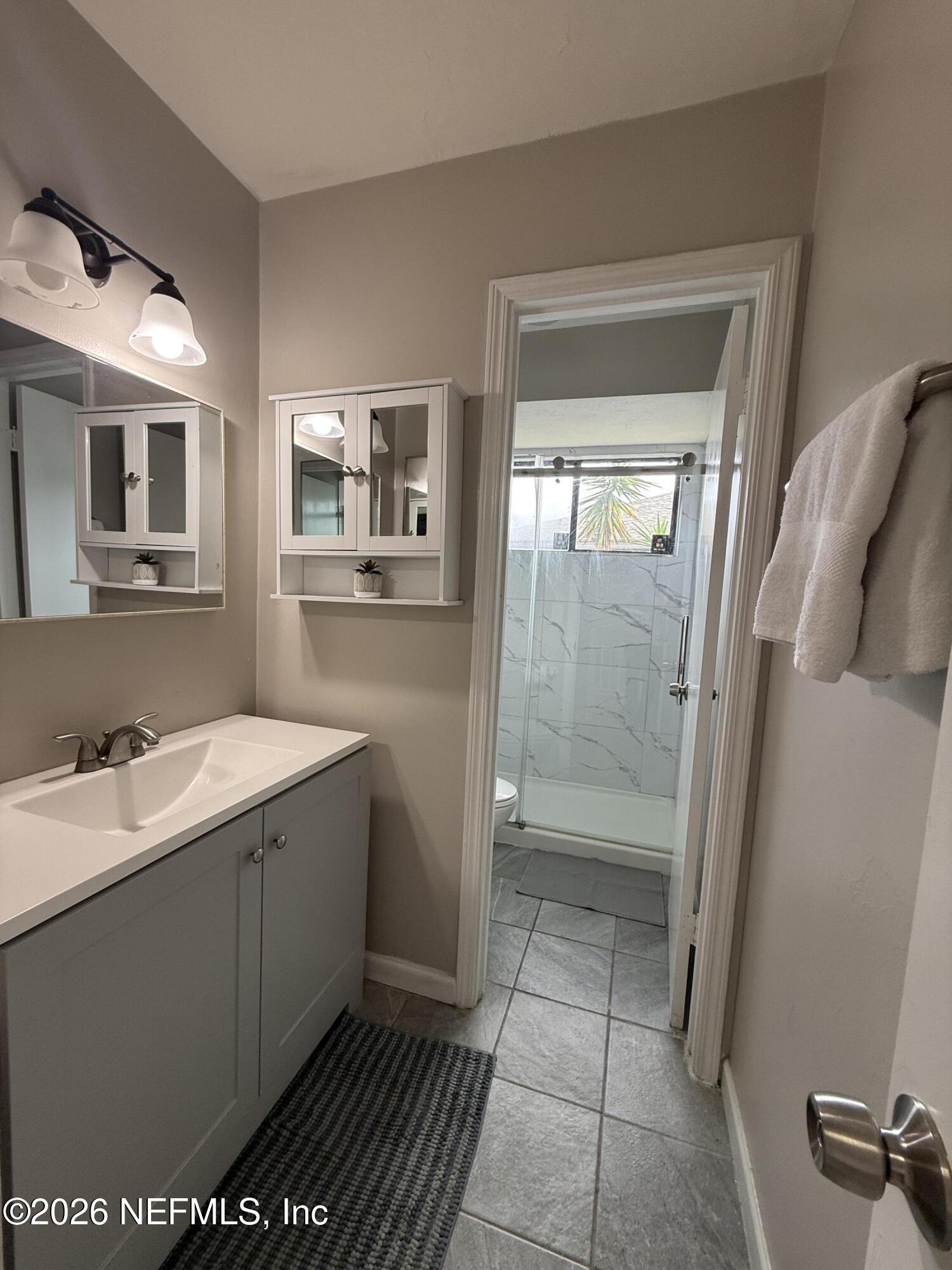 2360 Bitternut Way Jacksonville, FL 32246 - Photo 16 of 26 a bathroom with a sink a toilet and mirror