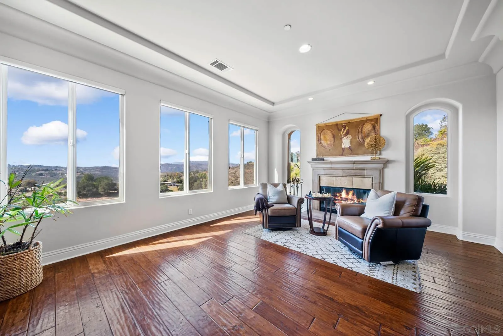 2247 Margarita Glen Fallbrook, CA 92028 - Photo 10 of 40 a living room with fireplace furniture and a wooden floor