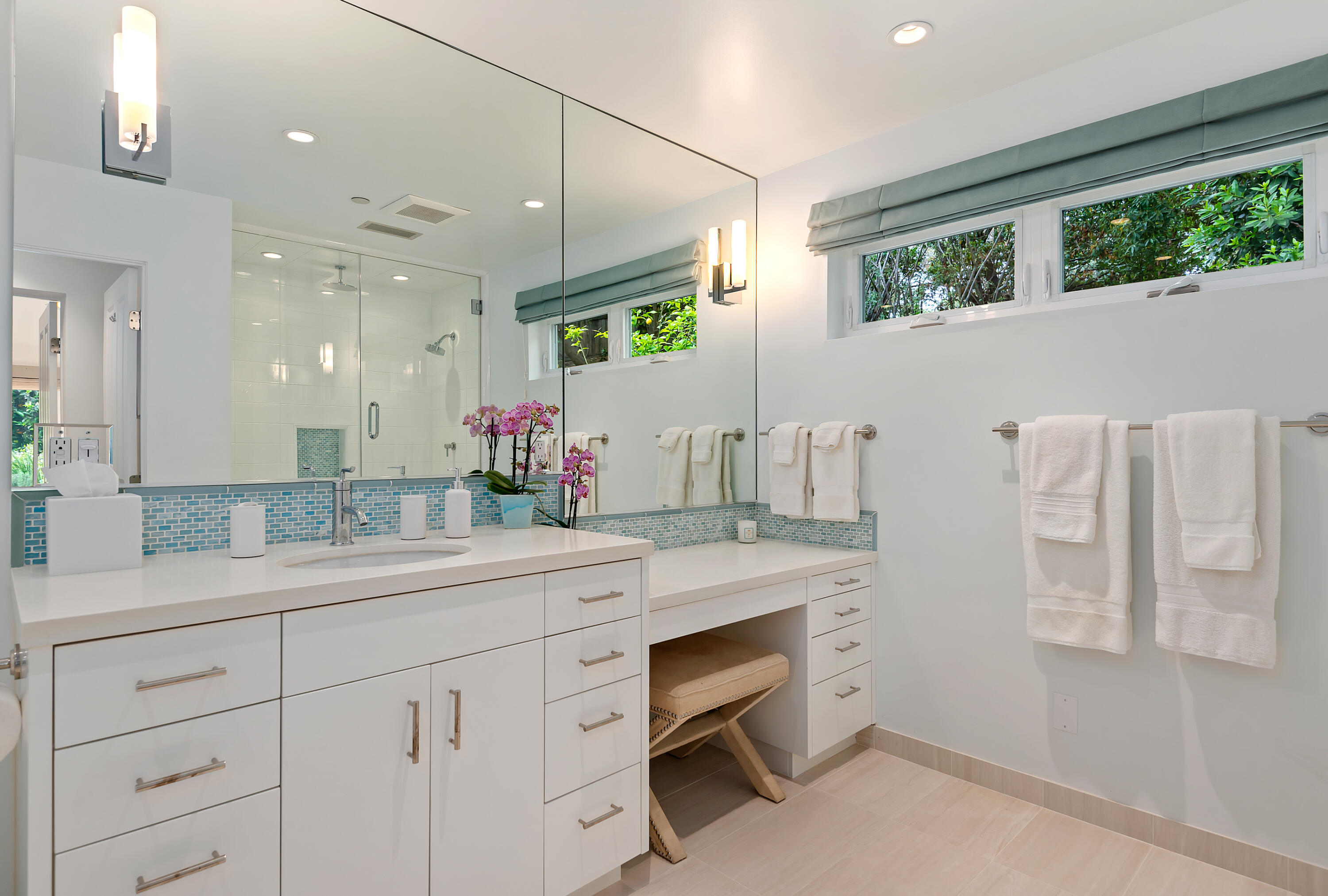 1 Middle Road Montecito, CA 93108 - Photo 19 of 30 a bathroom with a granite countertop sink mirror and a