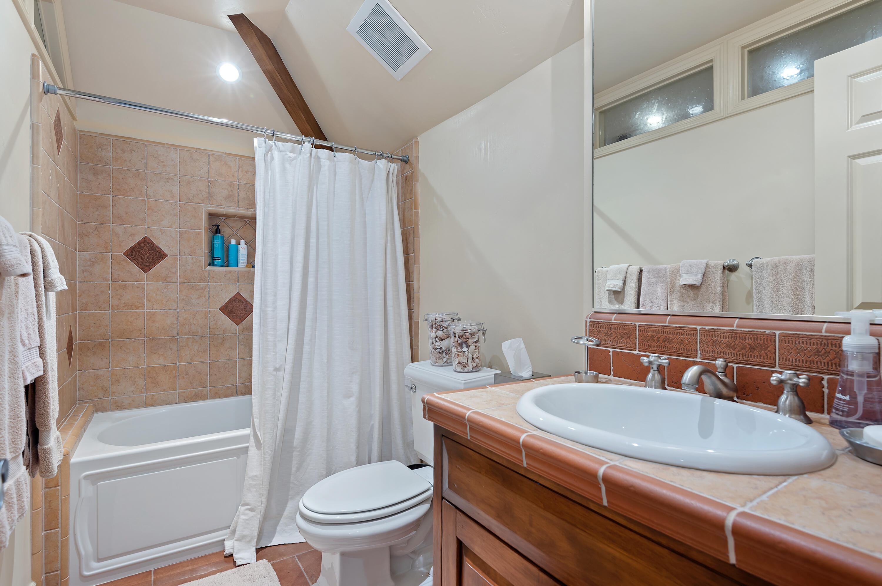 1 Middle Road Montecito, CA 93108 - Photo 30 of 30 a bathroom with a granite countertop sink toilet and shower