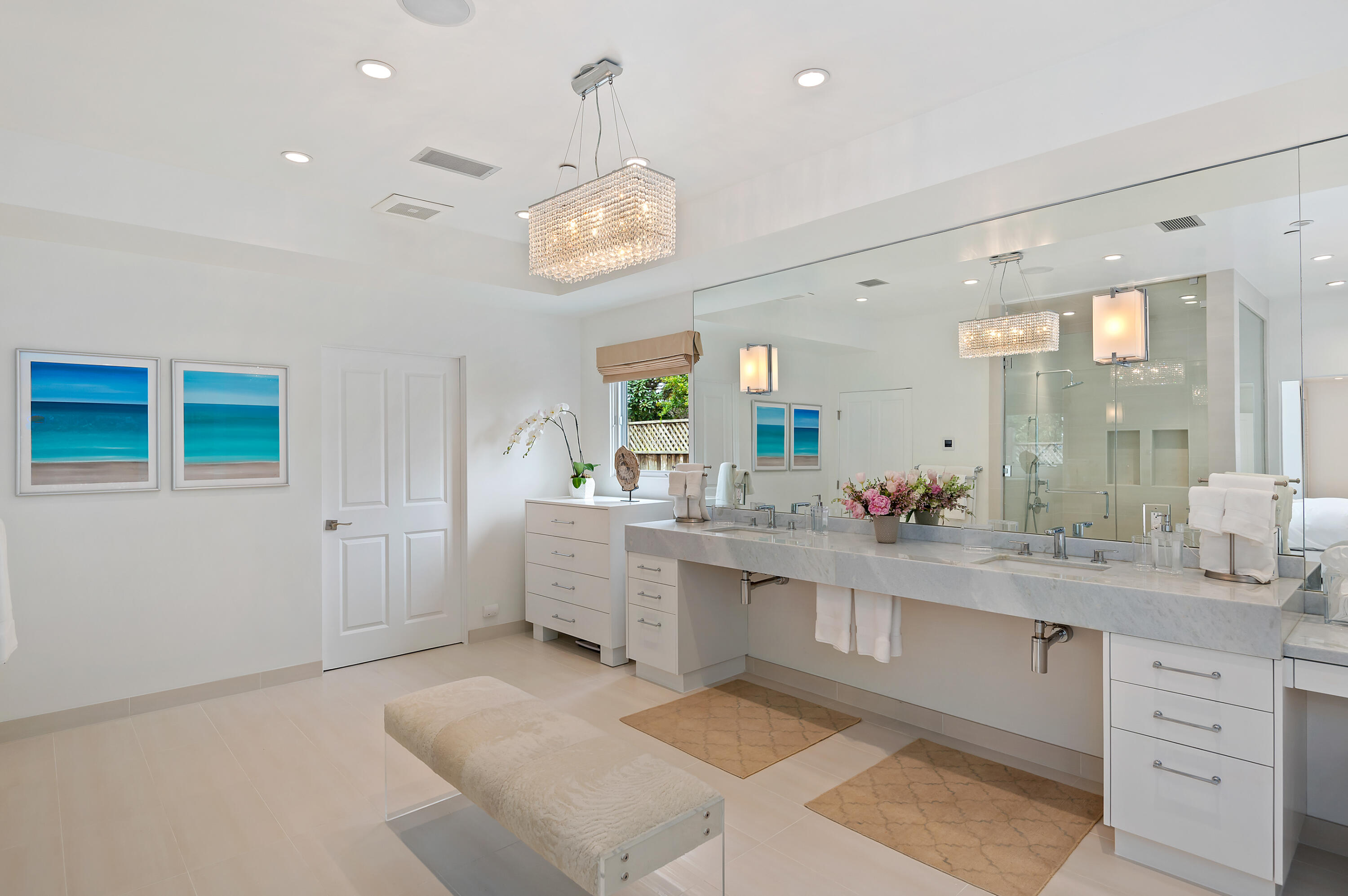 1 Middle Road Montecito, CA 93108 - Photo 10 of 30 a large kitchen with a lot of counter space and a view of living room