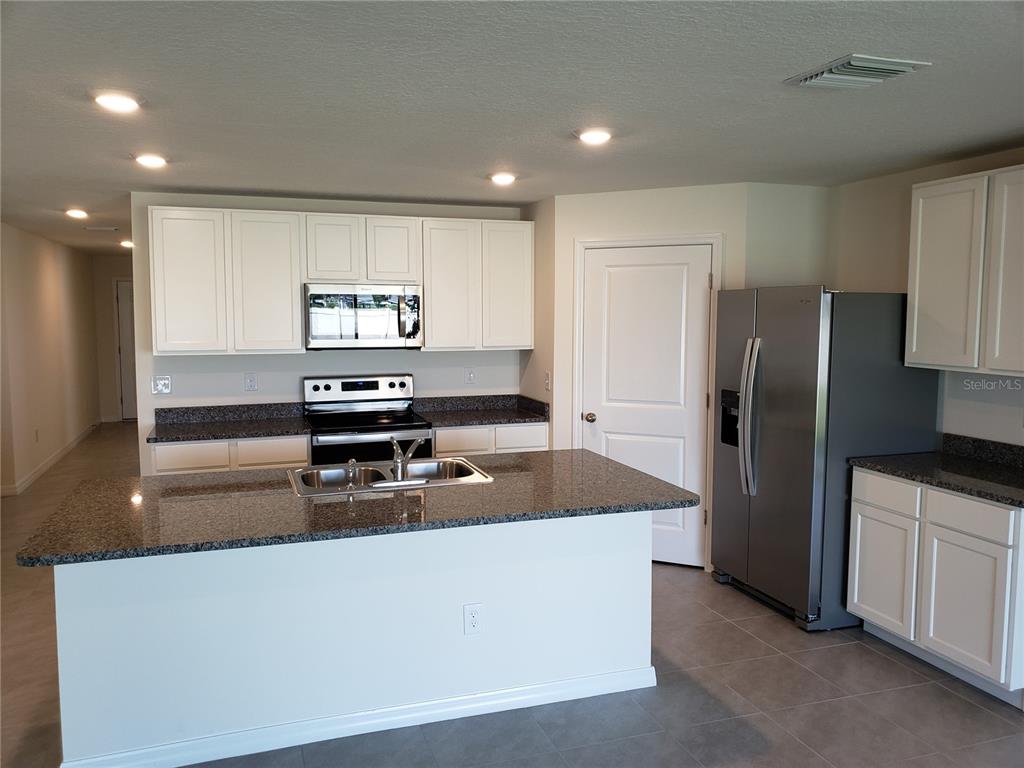12211 Kingsley Trail Parrish, FL 34219 - Photo 12 of 28 a kitchen with stainless steel appliances granite countertop a refrigerator and a sink