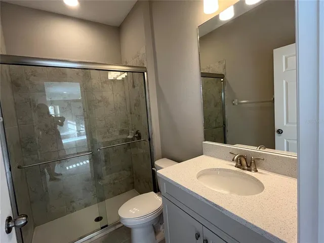 a view of a bathroom from a room