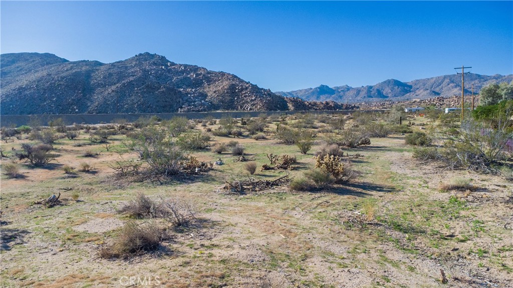 61981 Sunburst Circle Joshua Tree, CA 92252 - Photo 8 of 9 a view of a dry field with mountains in the background