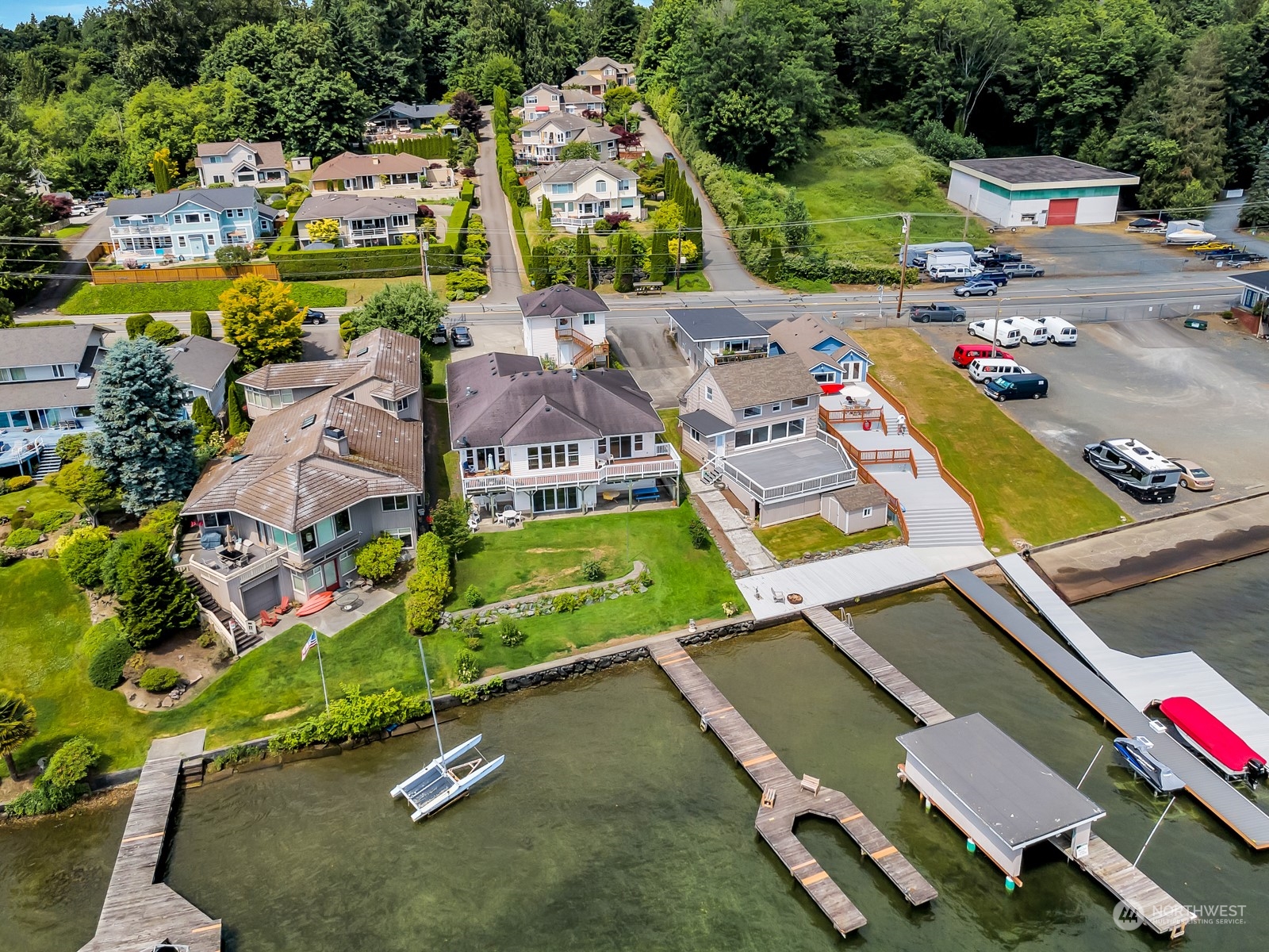 1811 Vernon Road Lake Stevens, WA 98258 - Photo 36 of 40 an aerial view of residential houses with outdoor space