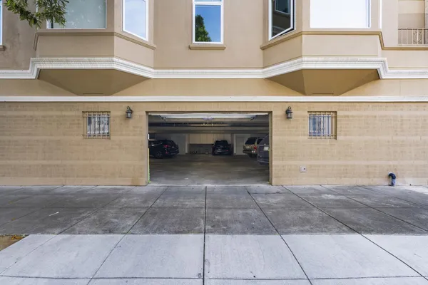 a view of a building with entryway