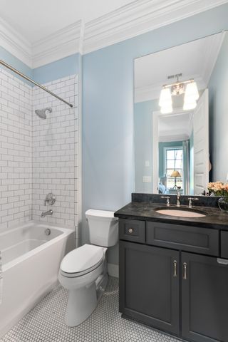 a view of a town with big yard