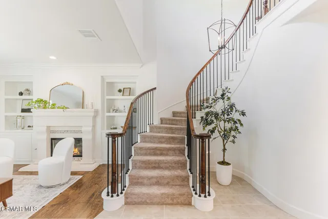 an aerial view of house with yard