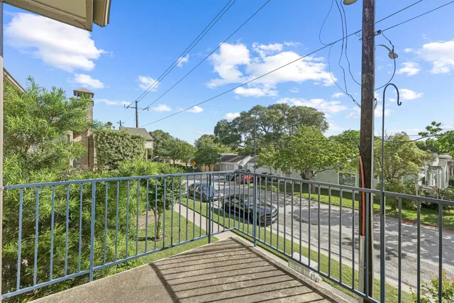 a view of a balcony with lake view