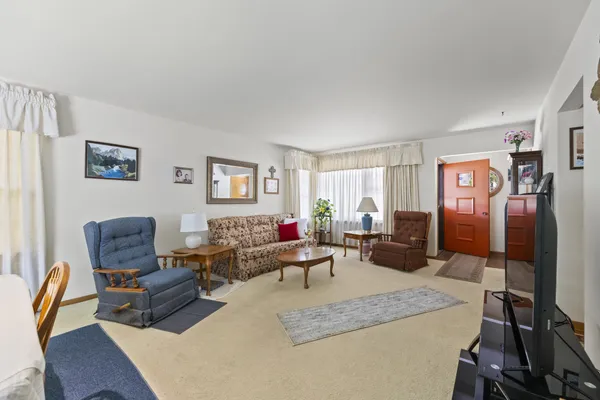 a living room with furniture