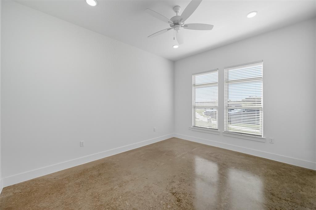 102 Cardinal Wds Granbury, TX 76049 - Photo 17 of 36 Spare room featuring concrete flooring, recessed lighting, and a ceiling fan
