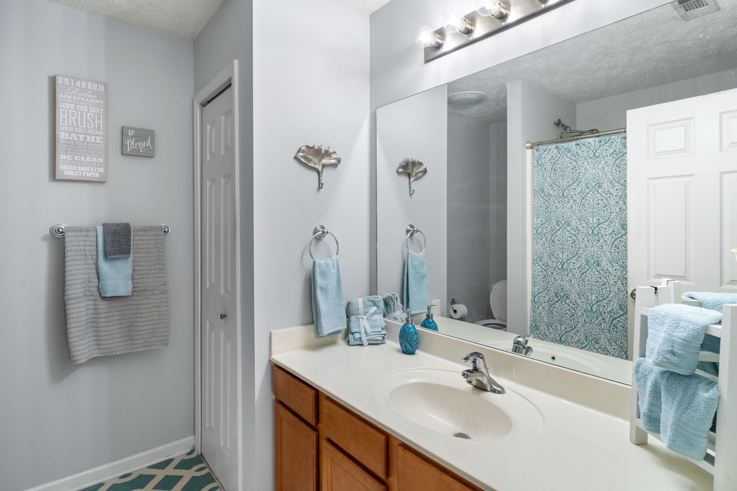 2018 Arum Court Spring Hill, TN 37174 - Photo 24 of 38 a bathroom with a sink a mirror and a shower