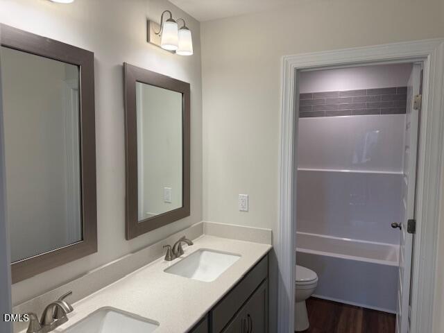 204 North Rabbit Run Drive Smithfield, NC 27577 - Photo 14 of 19 a bathroom with a sink a toilet and shower