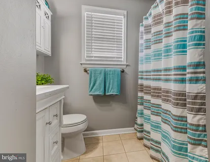 a bathroom with a toilet and a shower curtain