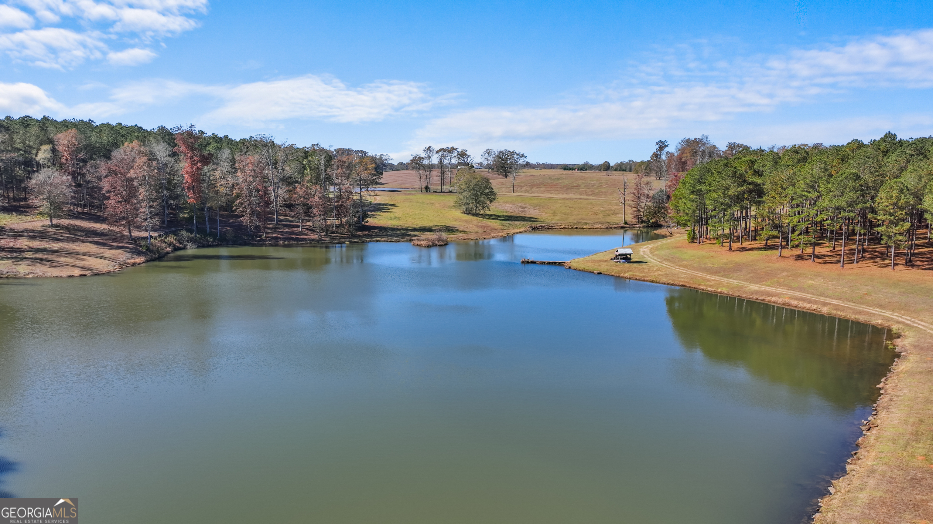 1390 Walker Road Madison, GA 30650 - Photo 16 of 64 a view of a lake with houses in back