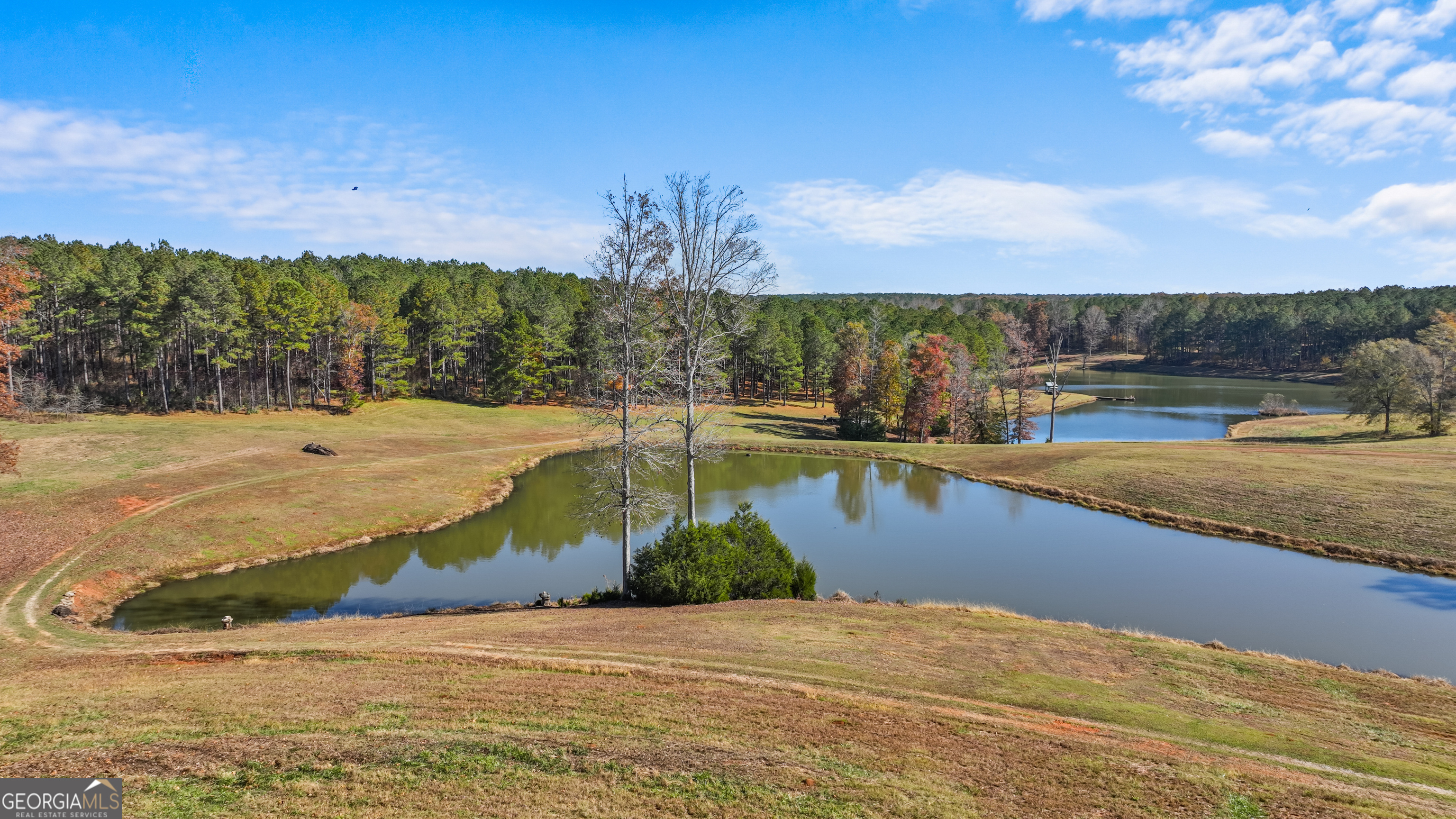 1390 Walker Road Madison, GA 30650 - Photo 20 of 64 a view of a lake with houses in the back