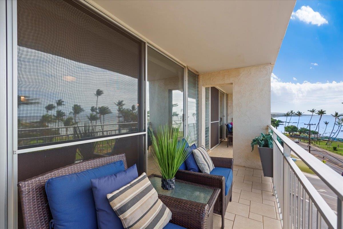 1993 South Kihei Road, Unit 601 Kihei, HI 96753 - Photo 23 of 45 a living room with furniture and a view of kitchen