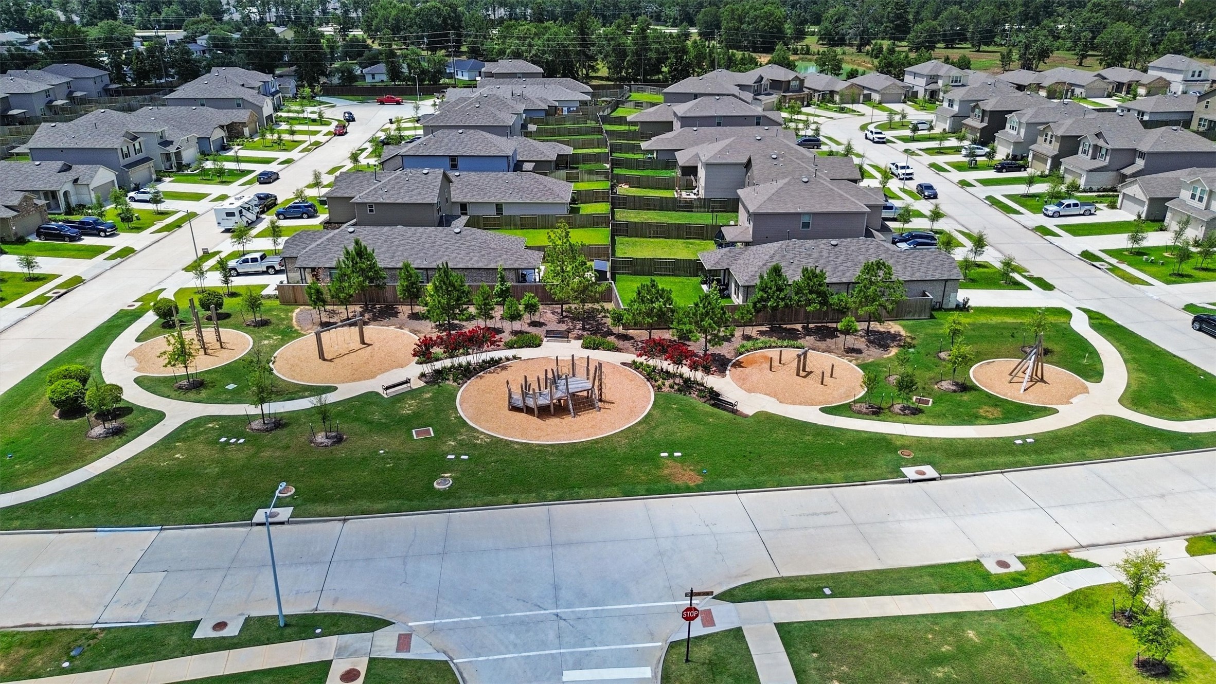 16157 Sepia Manor Street Conroe, TX 77302 - Photo 3 of 8 an aerial view of multiple house