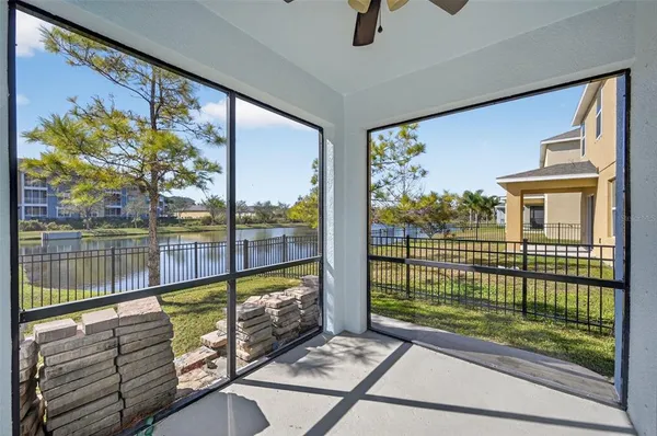 a view of a street from a balcony