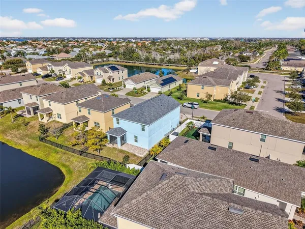 an aerial view of a city