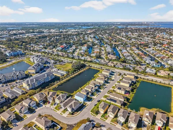 an aerial view of multiple house