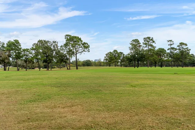 a view of a green field with clear sky